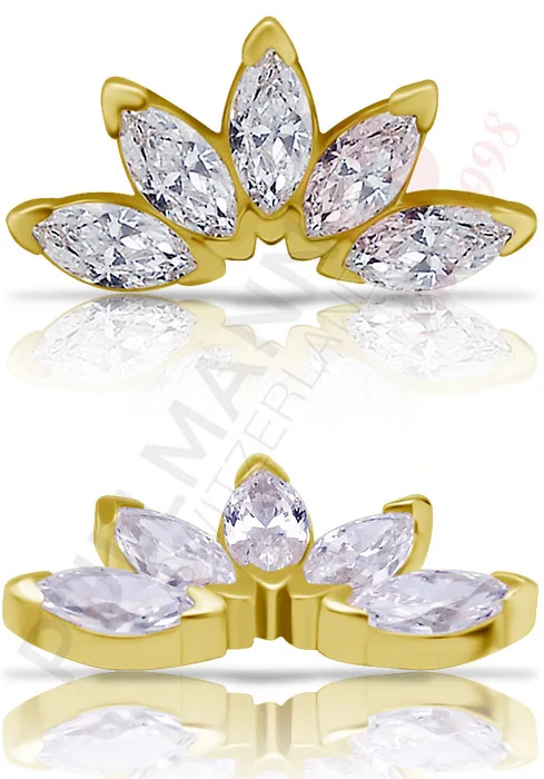18K Gold Aufsatz mit Zirkonia "Marquise"