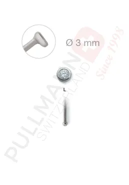 Titan Nasenstecker mit 3mm Zirkonia