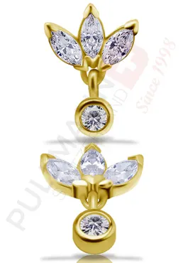 18K Gold Aufsatz mit Zirkonia "3erMarquise"