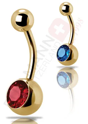Gold PVD Banana mit Zirkonia