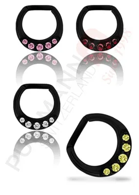 Black PVD Septum-Klicker mit Zirkonia