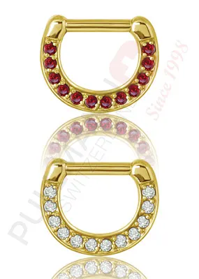 Gold PVD Septum Klicker mit Crystal