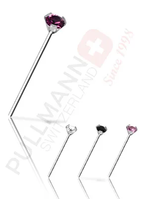 Titan Nasenstecker mit Zirkonia, Krappenfassung