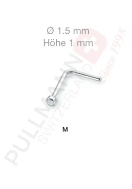 Titan-Nasenstecker mit Zirkonia 1.5mm